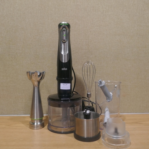 6124 - Braun Minipimer 9 Hand Blender with box and accessories  (335-534) *This lot is subject to Vat