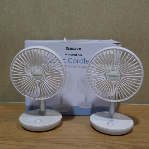 6132 - Two Meaco Portable fans with box and power leads  *This lot is subject to Vat