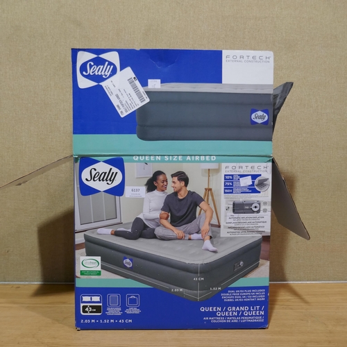 6137 - Sealy Fortech Airbed With  Built In Pump *This lot is subject to Vat