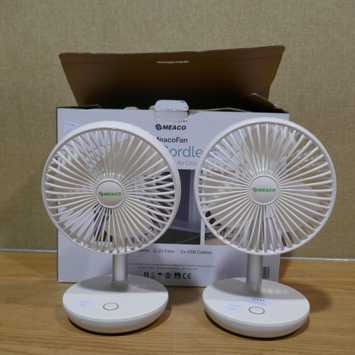 6143 - Two Meaco Portable Fans with box (Missing one power lead) *This lot is subject to Vat