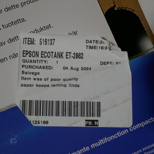 6148 - Epson Ecotank Et-2862 Printer with power lead and box, original RRP £139.99 *This lot is subject to ... 