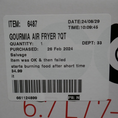 6150 - Gourmia 7Qt Air Fryer with box  *This lot is subject to Vat