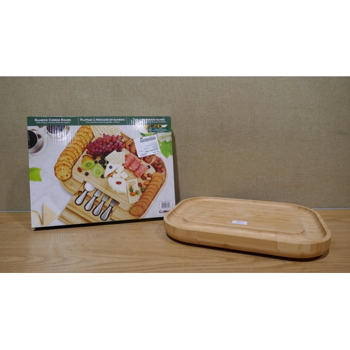 6083 - Carrara Bamboo Cheese Board with box and knives *This lot is subject to Vat