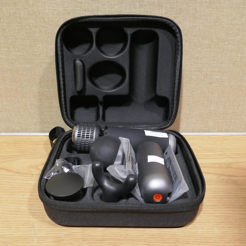 6084 - Sharper Image Power Percussion Pro+ Massage Gun with box and accessories *This lot is subject to Vat