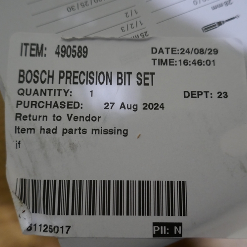 6111B - Bosch Precision Drill Bit Set (Parts Missing)  *This lot is subject to Vat