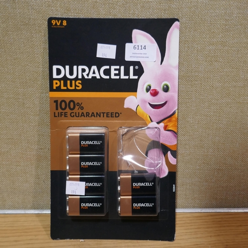 6114 - Duracell Plus 9V Batteries and Duracell 2032 Coin Lithium Batteries (Both Incomplete)  *This lot is ... 