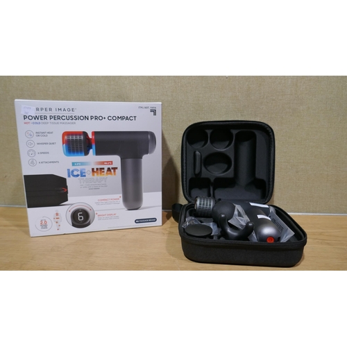 6084 - Sharper Image Power Percussion Pro+ Massage Gun with box and accessories *This lot is subject to Vat