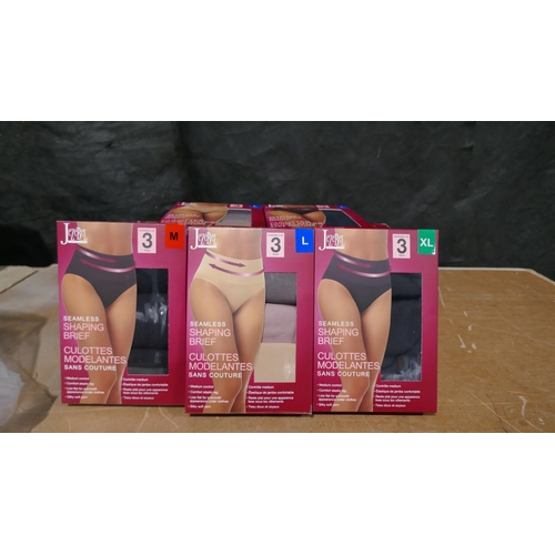 6155 - Jezebel seamless shaping briefs x 20 packs, (3 in a pack) in black, various sizes (L335)  * This lot... 