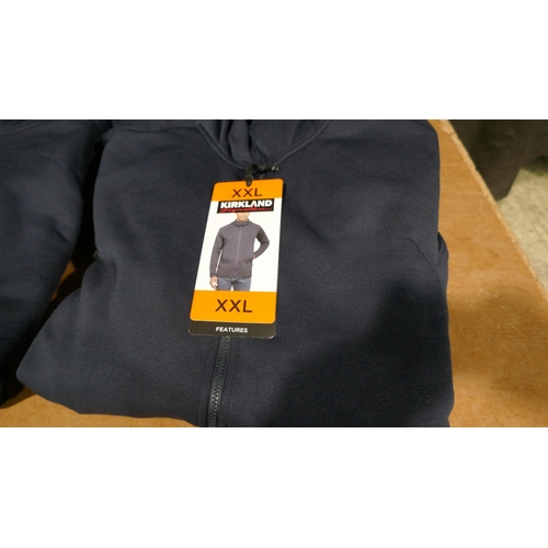 6160 - Kirkland mens hooded fleece jackets in blue x 10, sizes XL and XXL, with tags  (L335)  * This lot is... 