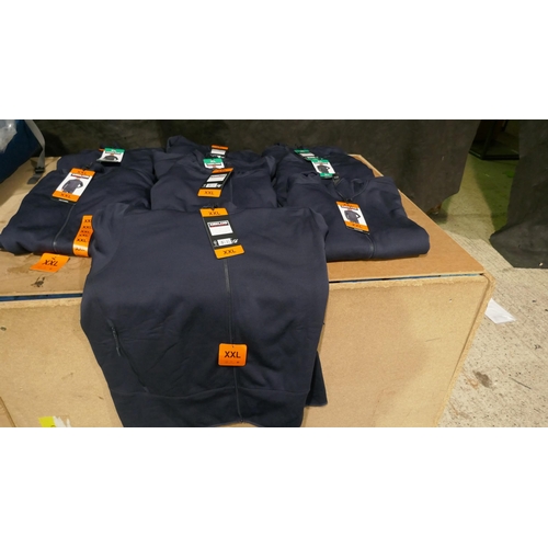 6161 - Kirkland mens hooded fleece jackets in blue x 6, size XXL, with tags  (L335)  * This lot is subject ... 