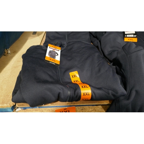 6161 - Kirkland mens hooded fleece jackets in blue x 6, size XXL, with tags  (L335)  * This lot is subject ... 