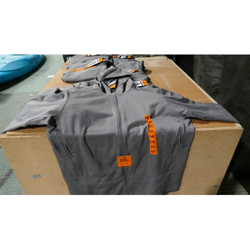 6171 - Kirkland mens hooded fleece jackets in grey x 7, size XXL with tags  (L335)  * This lot is subject t... 