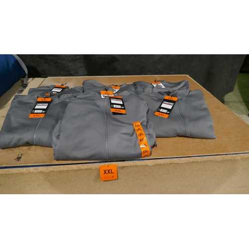 6171 - Kirkland mens hooded fleece jackets in grey x 7, size XXL with tags  (L335)  * This lot is subject t... 