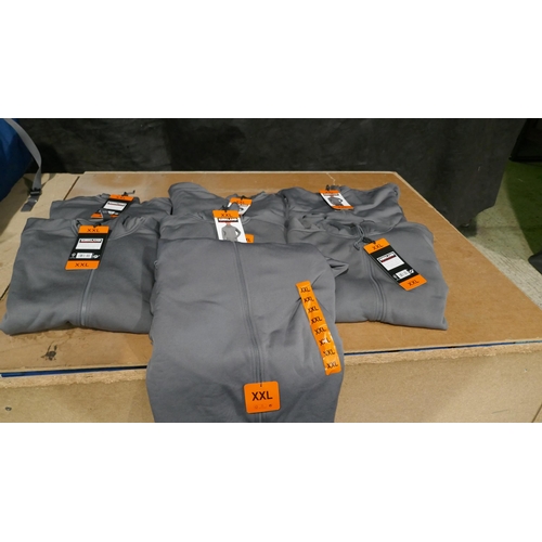 6172 - Kirkland mens hooded fleece jackets in grey x 7, size XXL with tags  (L335)  * This lot is subject t... 