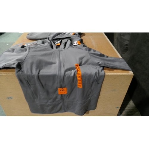 6172 - Kirkland mens hooded fleece jackets in grey x 7, size XXL with tags  (L335)  * This lot is subject t... 