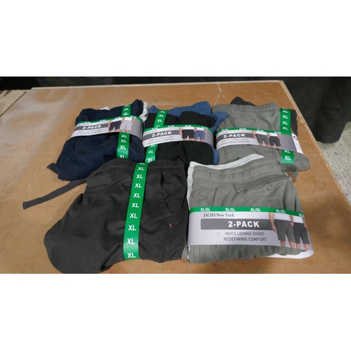 6177 - Jachs New York mens lounge shorts x 5 packs (2 in a pack,) size XL, with tags  (L335)  * This lot is... 