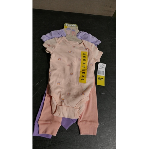 6219 - Pekkle baby grow pyjama sets of two x 12 with tags, various sizes up to 24 months  (L337)  * This lo... 