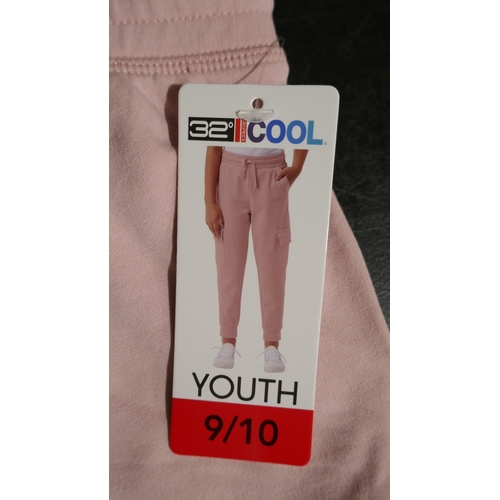 6220 - 32 Degrees Cool childrens combat joggers x 10 in pink with tags, (size's 9-10, 11-12 years)  (L337) ... 