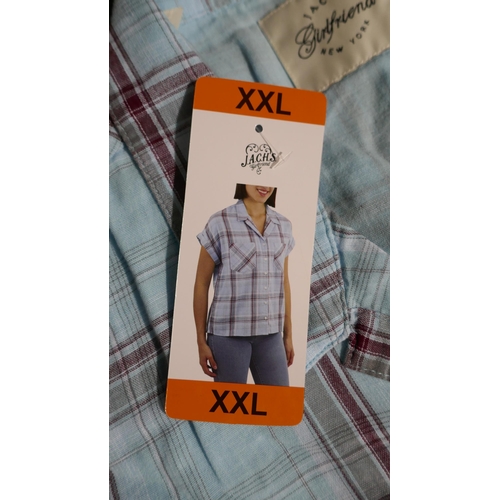 6222 - Jachs Girlfriend shirts x 30 with tags, purple, blue and pink, various sizes (L337)  * This lot is s... 