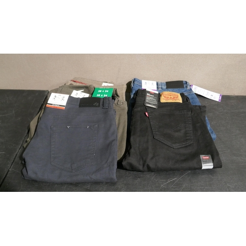 6196 - Quantity of branded mens trousers, jeans and t-shirts to include Levis, Puma, Jack Wills, Champion, ... 