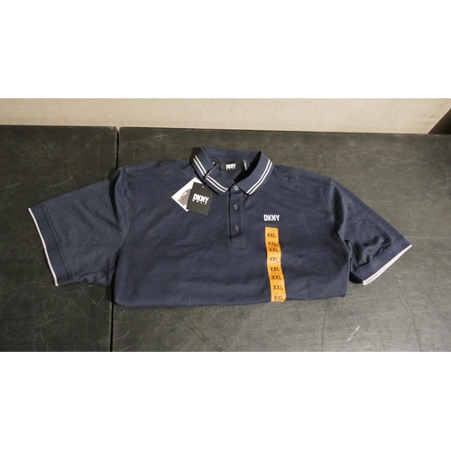 6214 - DKNY golf polo t-shirts x 9 with tags in blue, size XXL  (L337)  * This lot is subject to VAT