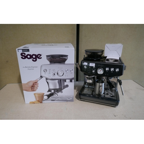 6004 - Sage Barista Impress Express Coffee Machine with box and accessories *This lot is subject to Vat