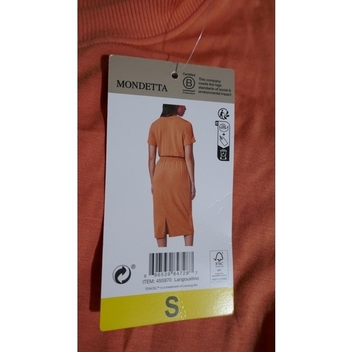 6207 - Mondetta dresses with elasticated waist x 20, various sizes in orange brown and black. Majority with... 