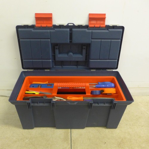 5005 - 2 boxes of tools including screwdriver set, spanner set, grips, a Spear and Jackson saw, a hammer, T... 