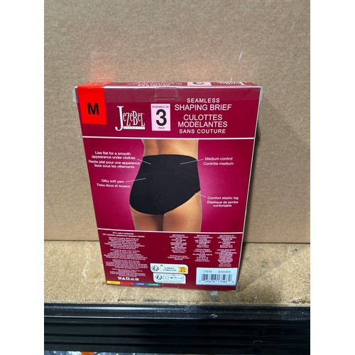 6158 - Jezebel seamless shaping briefs x 20 packs  (3 in a pack) in black, various sizes (L335)  * This lot... 