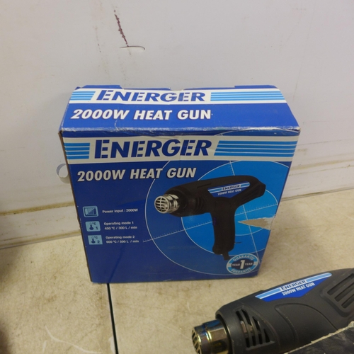 5045 - 3 power tools including Energer 2000W heat gun, Performance Pro Deltagrip sander and a Black and Dec... 