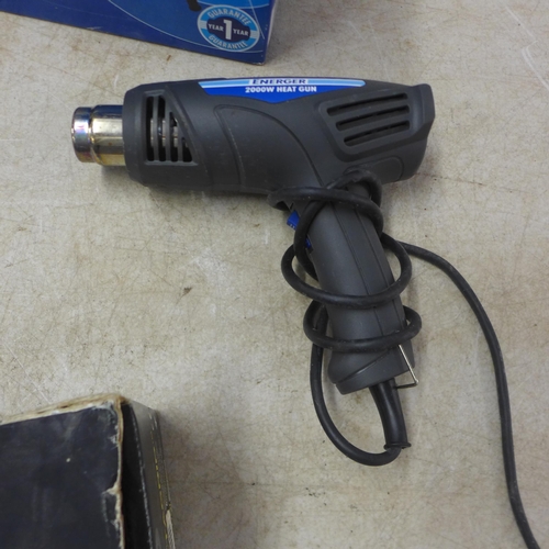 5045 - 3 power tools including Energer 2000W heat gun, Performance Pro Deltagrip sander and a Black and Dec... 