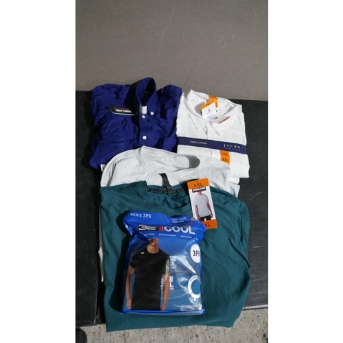 6215 - Quantity of mens shirts, t-shirts and polo shirts, various styles and sizes  (L337) *This lot is sub... 