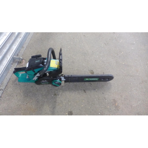 5160D - A Gardenline RY1E40F, 41cm petrol driven chainsaw, a Black and Decker GL565C electric grass trimmer ... 