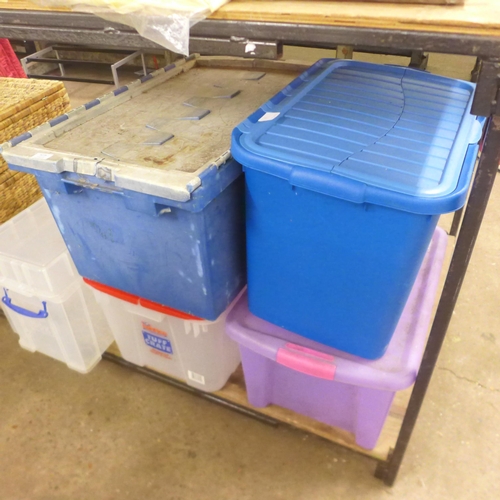 5278 - Five plastic storage boxes