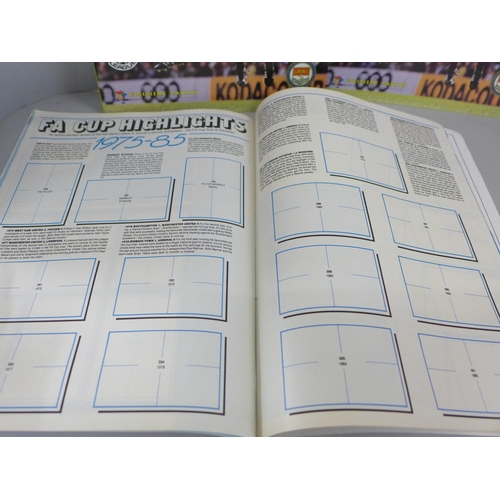 2107 - Three Panini Football sticker albums, 2x ‘85 and one ‘86, all empty, unused