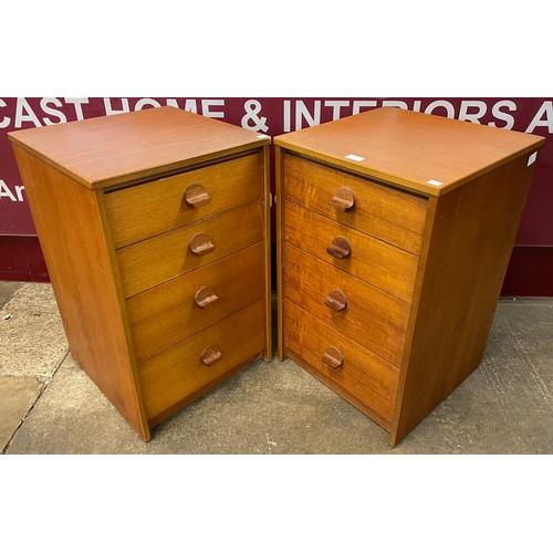 36 - A pair of Stag Cantata teak bedside chests, designed by John & Sylvia Reid