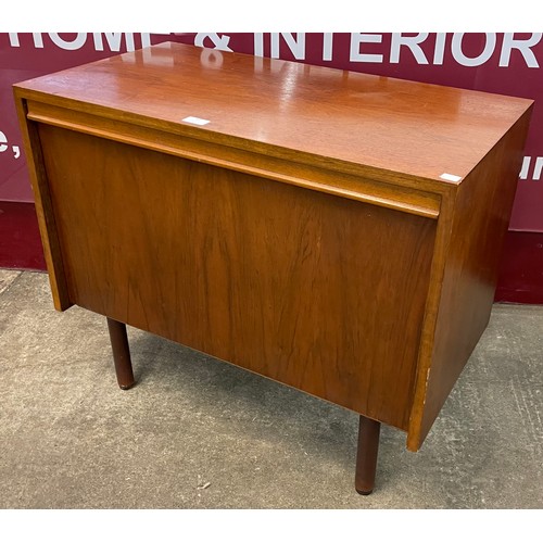 57 - A teak record cabinet