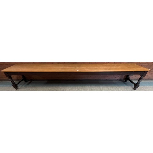 109 - An extremely large Victorian pine scrub top country house serving table (72 x 430 x 64cms)