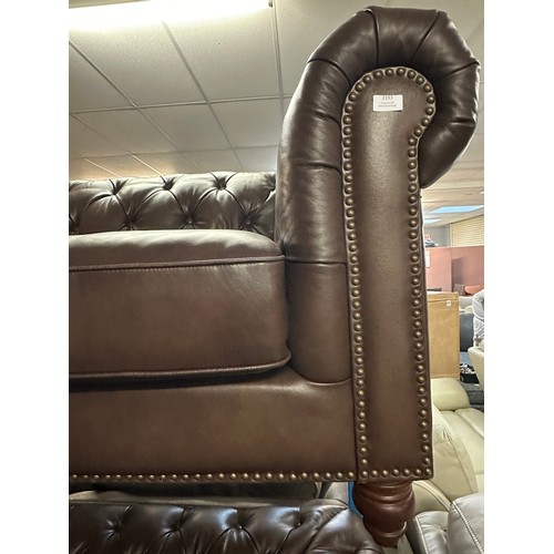 3064 - An Allington 3 Seater Brown Leather Sofa (Scuffs on the bottom corners)  Original RRP £1666.66 + Vat... 