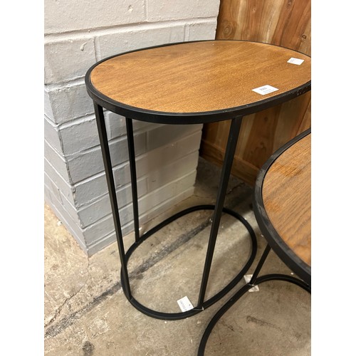 3069 - A set of two metal frame side tables