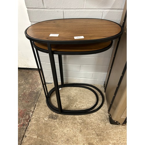 3075 - A set of two metal frame side tables