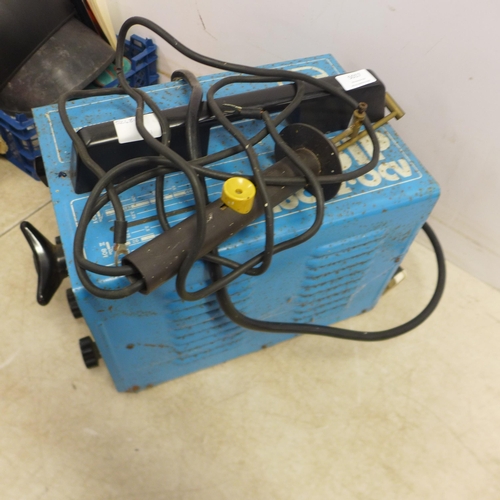 5017 - A SIP 160-2-OCV welder with cables and accessories including two welding masks and gauntlets etc.