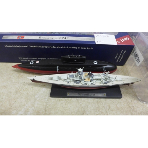 5071 - A collection of assorted scale models and model building kits including the HMS Type 23 Frigate-Monm... 