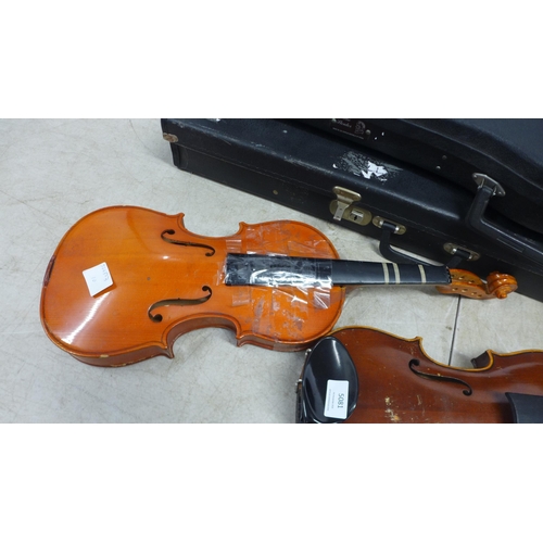 5081 - Two cased violins