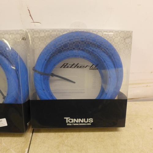 5087 - A pair of Tannus Aither 1.1 polymer compound solid bike tyres