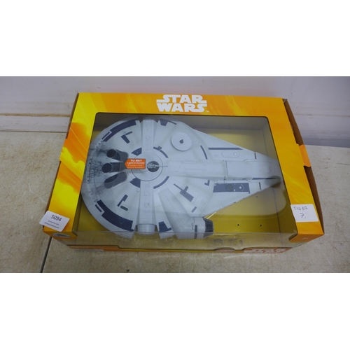 5094 - A quantity of Star Wars collectables including a toy Millenium Falcon and figure set and a Model X-W... 