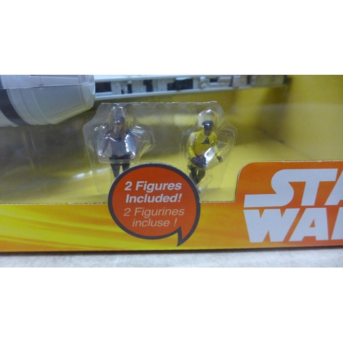 5094 - A quantity of Star Wars collectables including a toy Millenium Falcon and figure set and a Model X-W... 