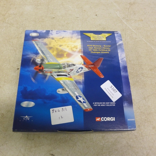 5107 - A collection of Corgi model planes including PS1D Mustang 