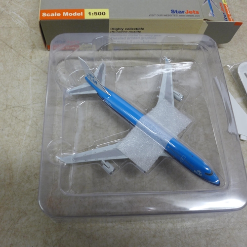 5108 - A collection of KLM model planes including a Royal Dutch Airlines Boeing 747-200B, 1:400 scale model... 