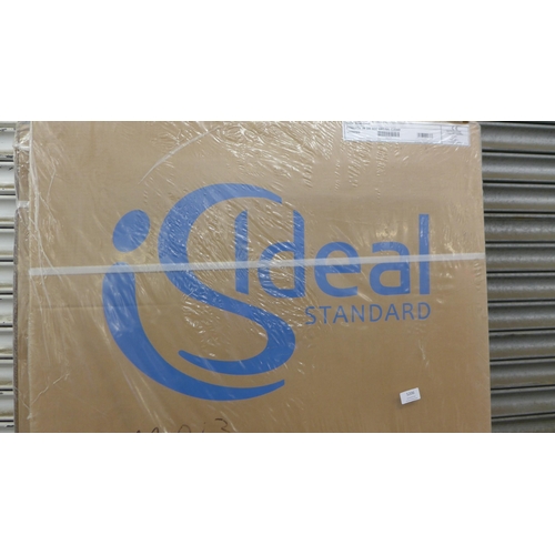 5206 - Two Ideal Standard Synergy I/F DR800 BRT/SIL clear pivot shower screens with trays